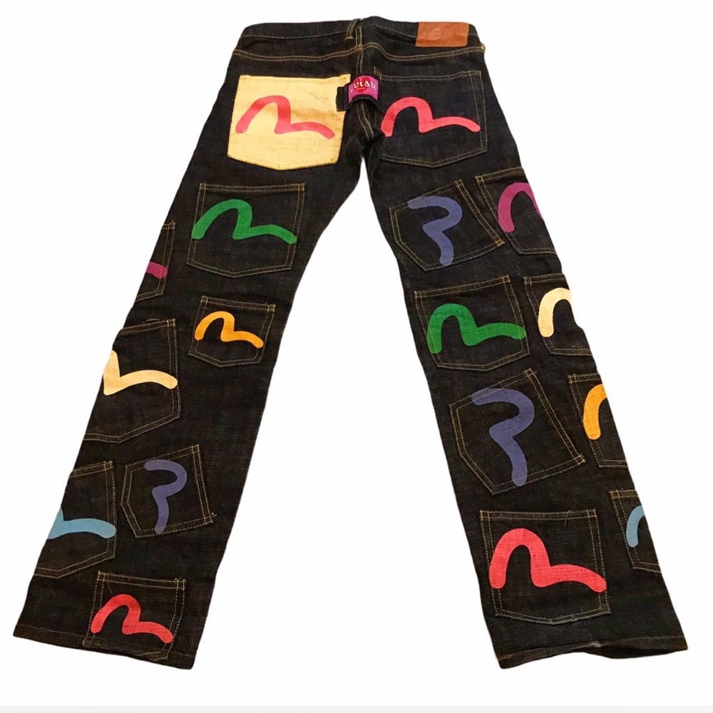 🔥 Painted Evisu Donna Multipocket Jeans 🔥